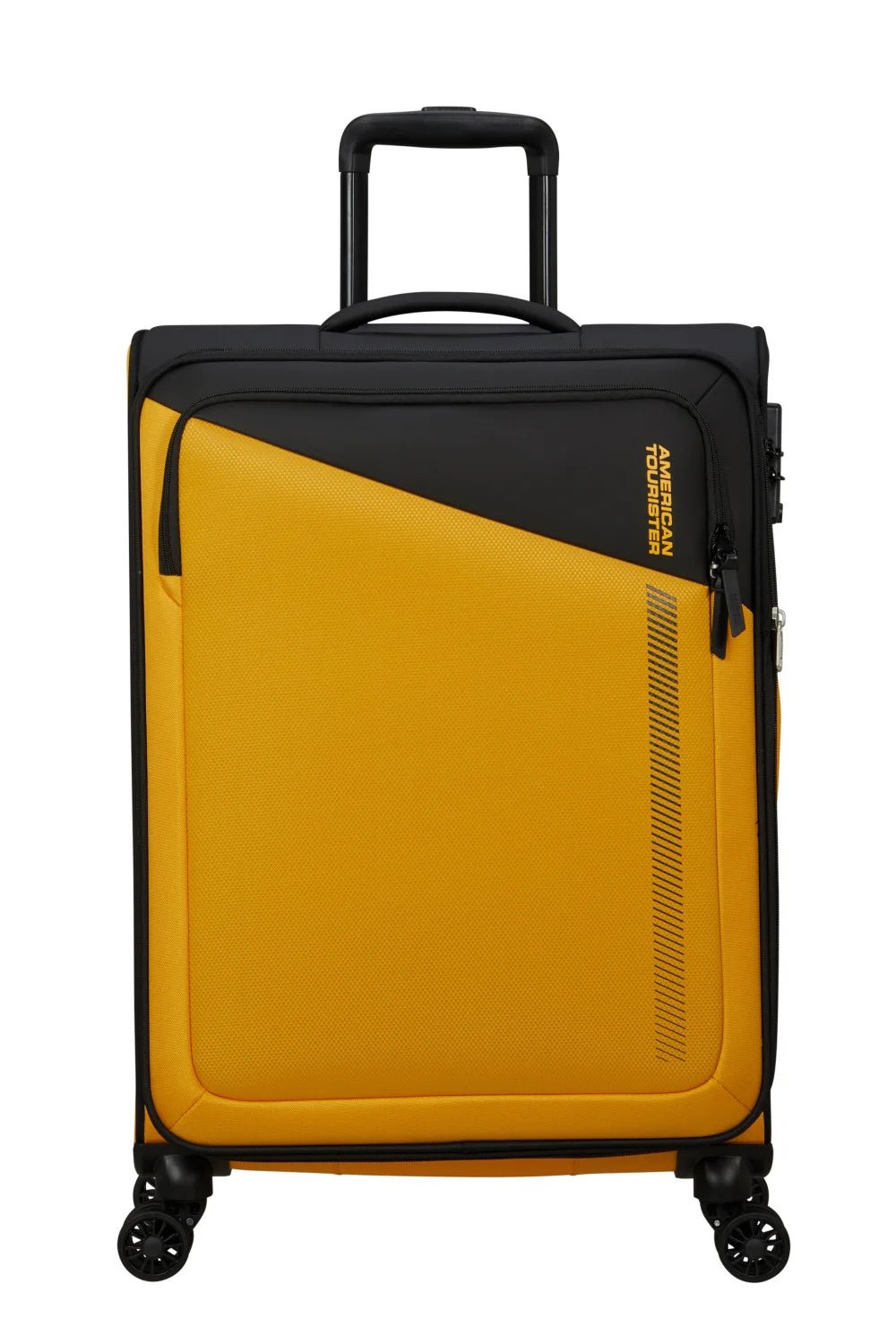 American Tourister Daring Dash 67cm Medium Spinner - Expandable | Black/Yellow - KaryKase