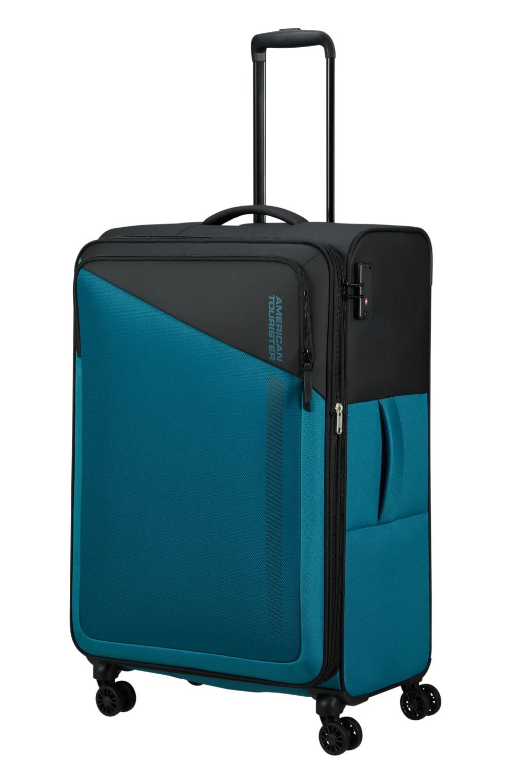 American Tourister Daring Dash 77cm Large Spinner - Expandable | Black/Blue - KaryKase