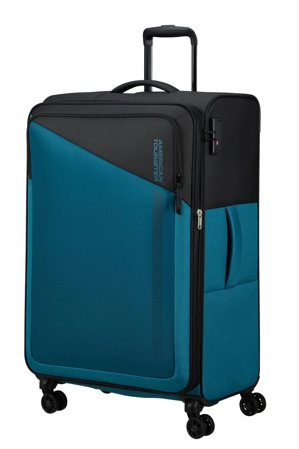 American Tourister Daring Dash 77cm Large Spinner - Expandable | Black/Blue - KaryKase