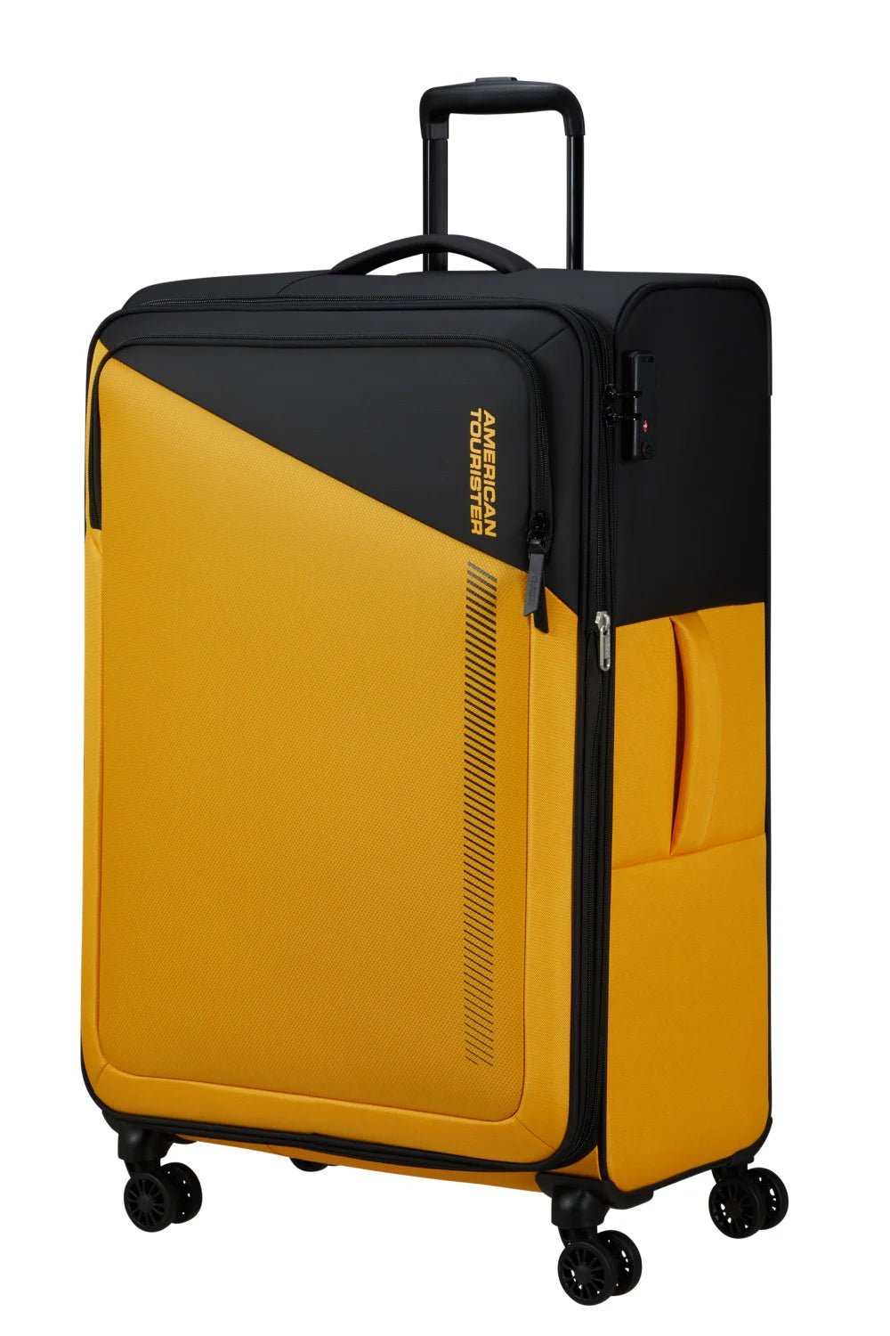 American Tourister Daring Dash 77cm Large Spinner - Expandable | Black/Yellow - KaryKase