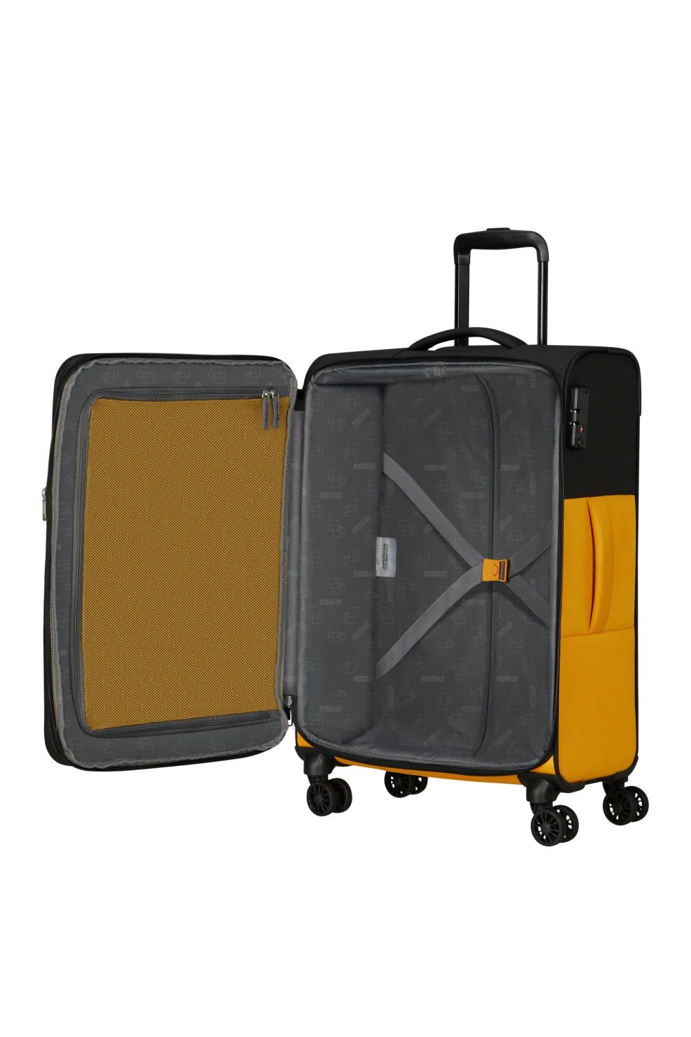 American Tourister Daring Dash 77cm Large Spinner - Expandable | Black/Yellow - KaryKase