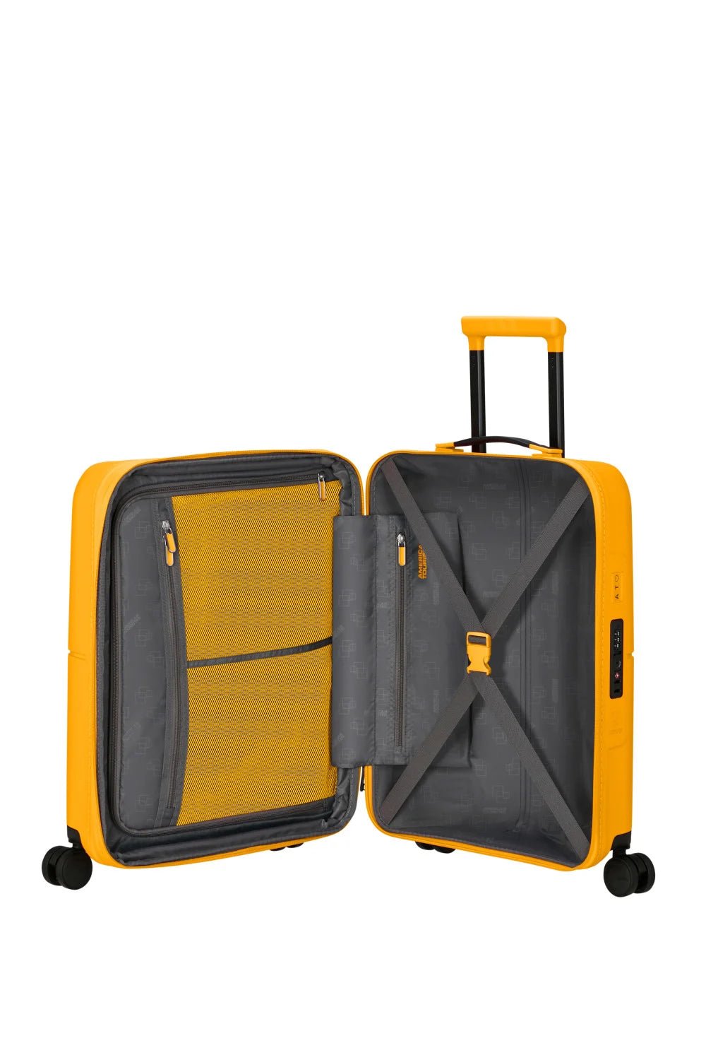 American Tourister Dashpop 55cm Cabin Spinner - Expandable | Golden Yellow - KaryKase