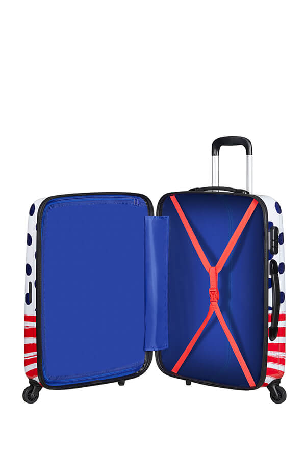 American Tourister Disney Legends Alfatwist 65cm Medium Spinner | Mickey Blue Dots - KaryKase