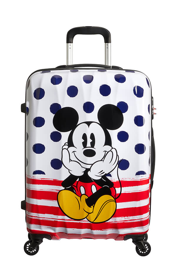 American Tourister Disney Legends Alfatwist 65cm Medium Spinner | Mickey Blue Dots - KaryKase