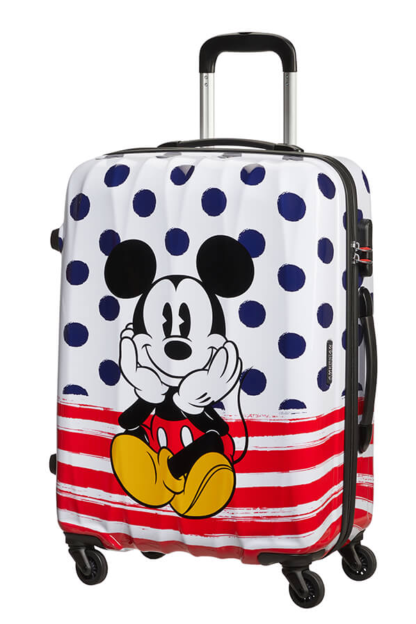 American Tourister Disney Legends Alfatwist 65cm Medium Spinner | Mickey Blue Dots - KaryKase