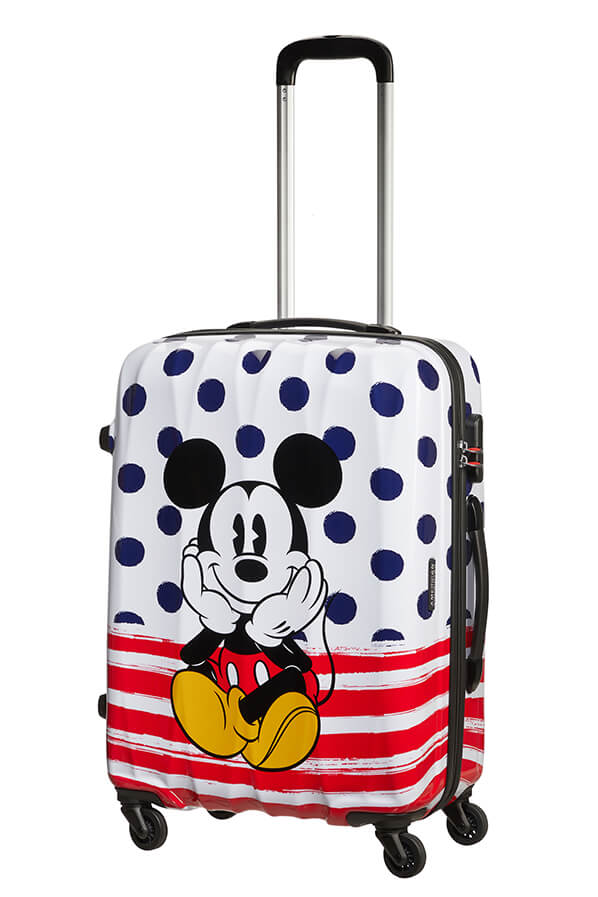 American Tourister Disney Legends Alfatwist 65cm Medium Spinner | Mickey Blue Dots - KaryKase