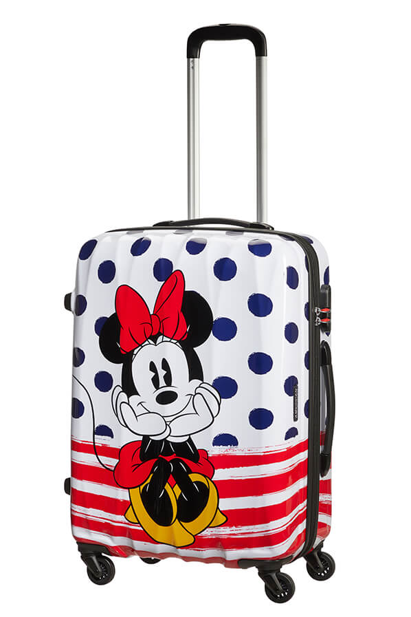 American Tourister Disney Legends Alfatwist 65cm Medium Spinner | Minnie Blue Dots - KaryKase