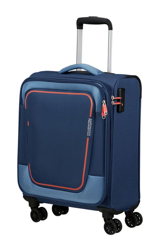 American Tourister Pulsonic 55cm Cabin Spinner - Expandable | Combat Navy - KaryKase