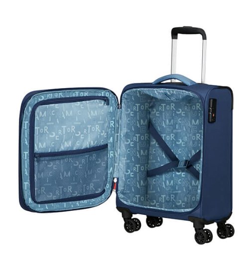 American Tourister Pulsonic 55cm Cabin Spinner - Expandable | Combat Navy - KaryKase