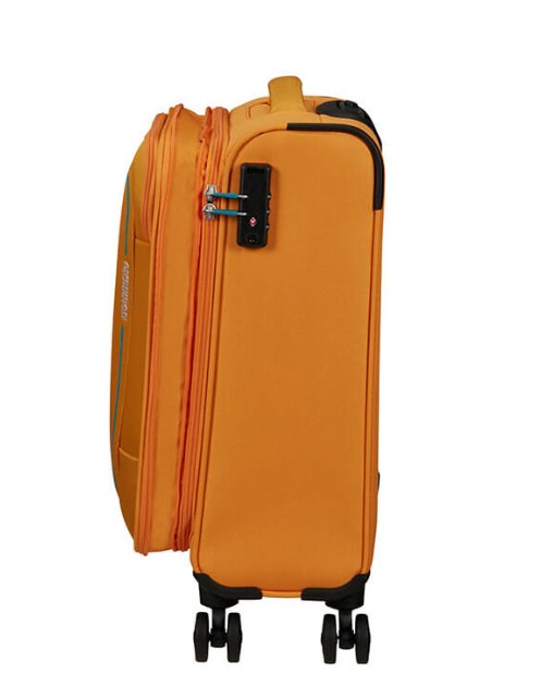 American Tourister Pulsonic 55cm Cabin Spinner - Expandable | Sunset Yellow - KaryKase