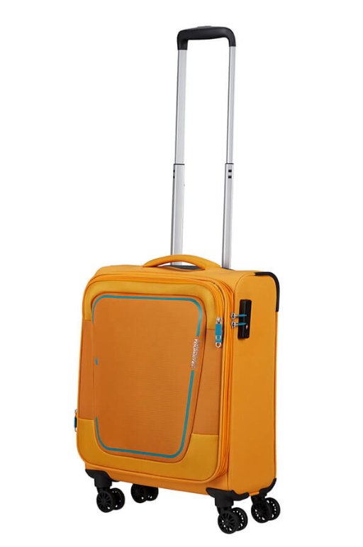 American Tourister Pulsonic 55cm Cabin Spinner - Expandable | Sunset Yellow - KaryKase