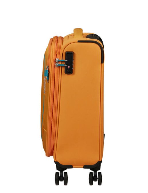 American Tourister Pulsonic 55cm Cabin Spinner - Expandable | Sunset Yellow - KaryKase