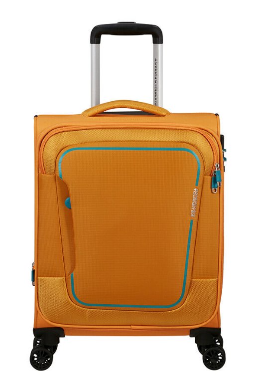 American Tourister Pulsonic 55cm Cabin Spinner - Expandable | Sunset Yellow - KaryKase