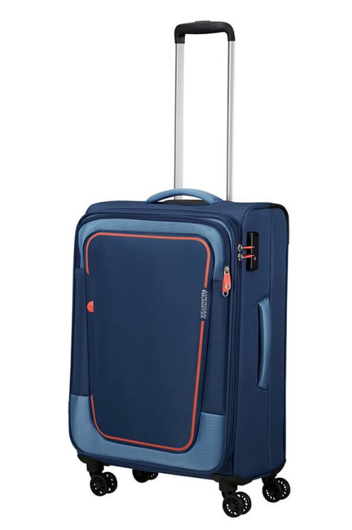 American Tourister Pulsonic 68cm Medium Spinner - Expandable | Combat Navy - KaryKase