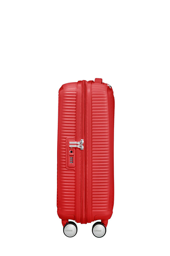 American Tourister Soundbox 55cm Cabin Spinner - Expandable | Coral Red - KaryKase