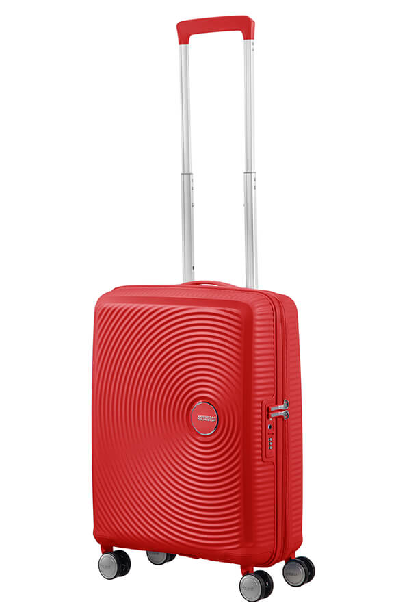 American Tourister Soundbox 55cm Cabin Spinner - Expandable | Coral Red - KaryKase