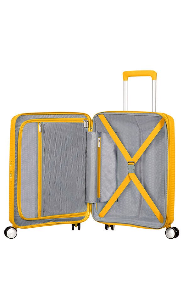 American Tourister Soundbox 55cm Cabin Spinner - Expandable | Golden/Yellow - KaryKase