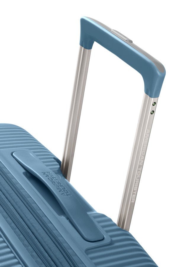 American Tourister Soundbox 55cm Cabin Spinner - Expandable | Stone Blue - KaryKase