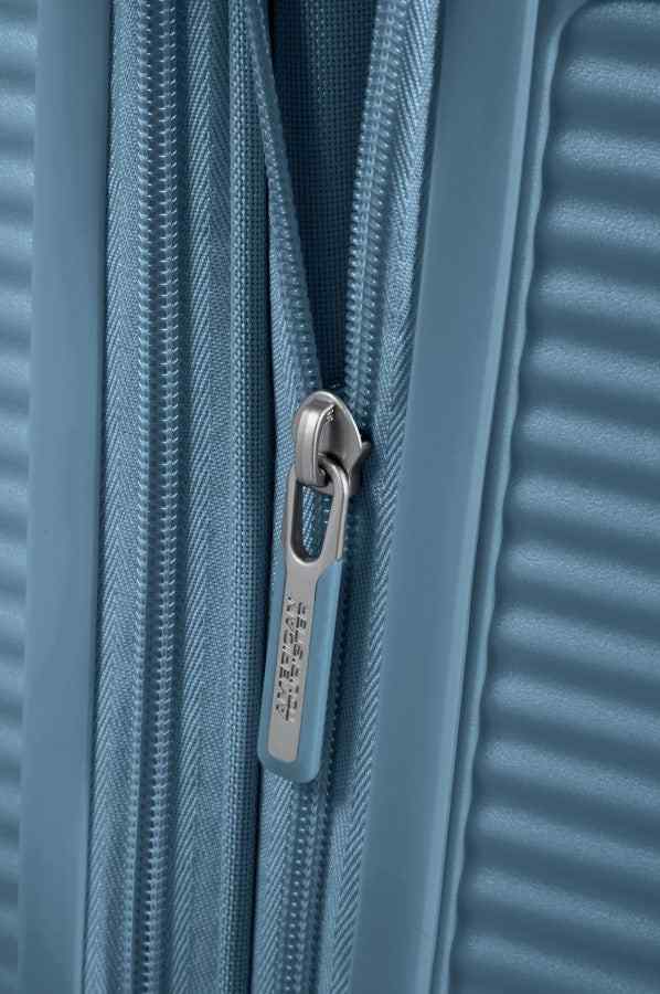 American Tourister Soundbox 55cm Cabin Spinner - Expandable | Stone Blue - KaryKase