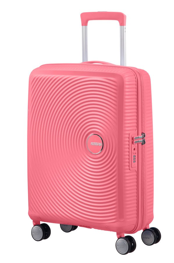 American Tourister Soundbox 55cm Cabin Spinner - Expandable | Sun Kissed Coral - KaryKase