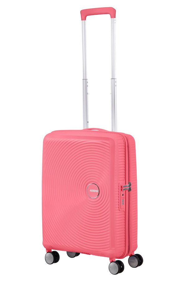 American Tourister Soundbox 55cm Cabin Spinner - Expandable | Sun Kissed Coral - KaryKase