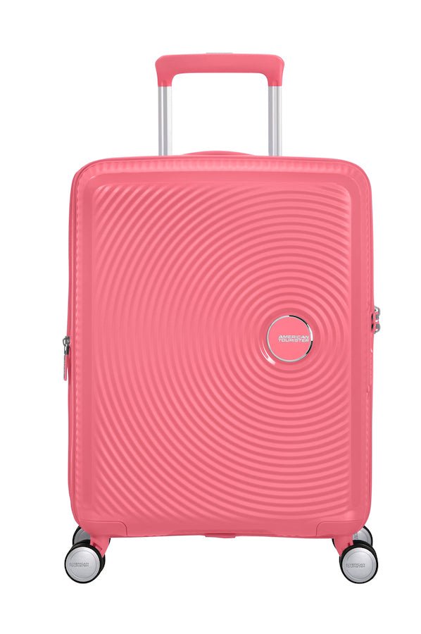 American Tourister Soundbox 55cm Cabin Spinner - Expandable | Sun Kissed Coral - KaryKase