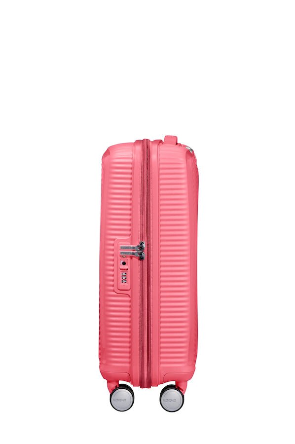 American Tourister Soundbox 55cm Cabin Spinner - Expandable | Sun Kissed Coral - KaryKase