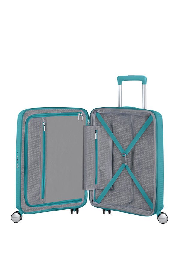 American Tourister Soundbox 55cm Cabin Spinner - Expandable | Turquoise Tonic - KaryKase