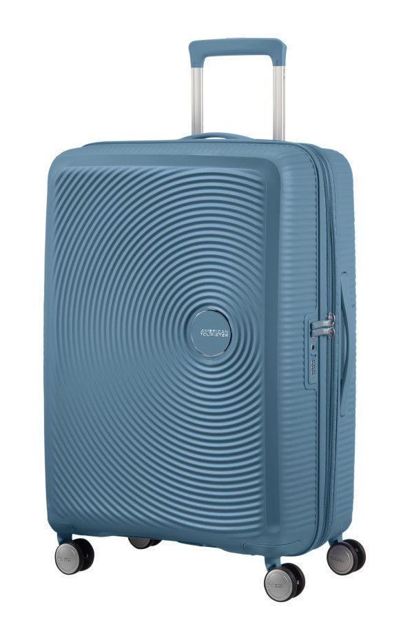 American Tourister Soundbox 67cm Medium Spinner - Expandable | Stone Blue - KaryKase