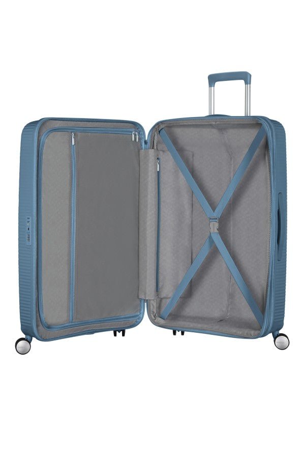 American Tourister Soundbox 67cm Medium Spinner - Expandable | Stone Blue - KaryKase