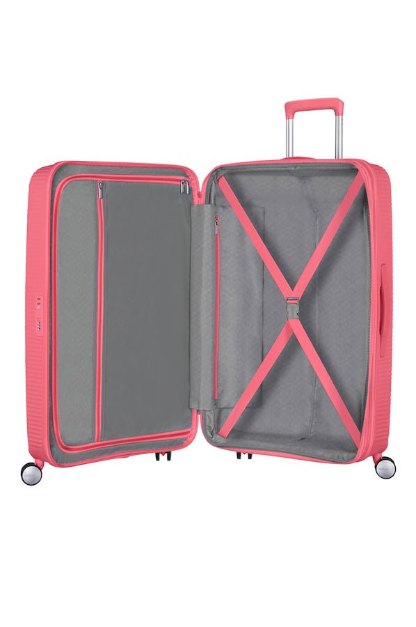 American Tourister Soundbox 67cm Medium Spinner - Expandable | Sun Kissed Coral - KaryKase