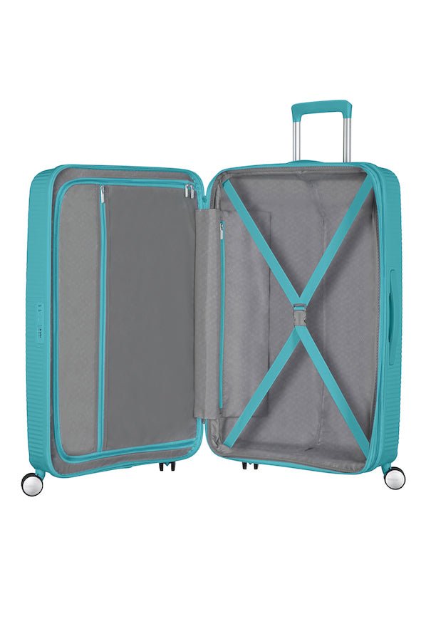 American Tourister Soundbox 77cm Large Spinner - Expandable | Turquoise Tonic - KaryKase