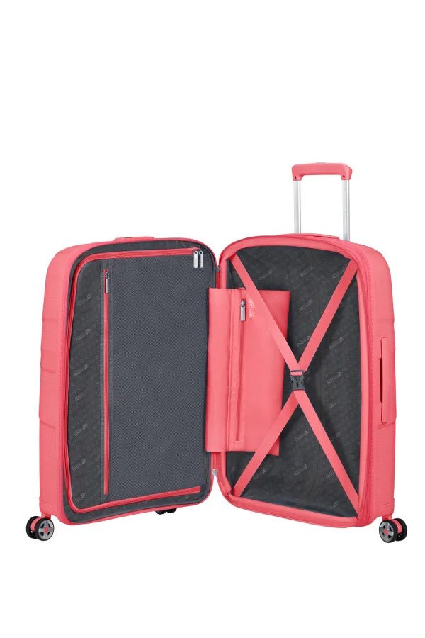 American Tourister Starvibe Expandable 67cm Medium Spinner | Sun Kissed Coral - KaryKase