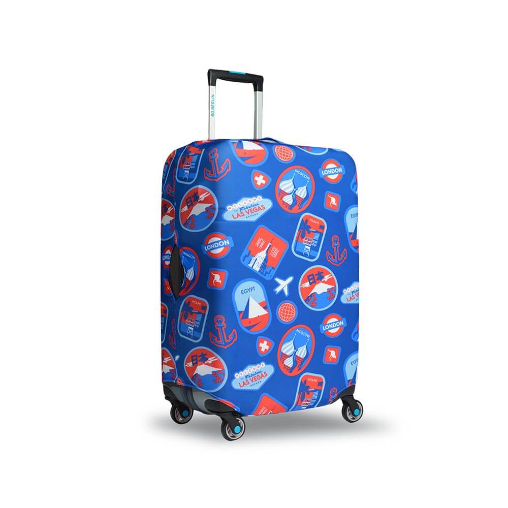 BG Berlin Luggage Hug Cover | Travel Stamps - KaryKase