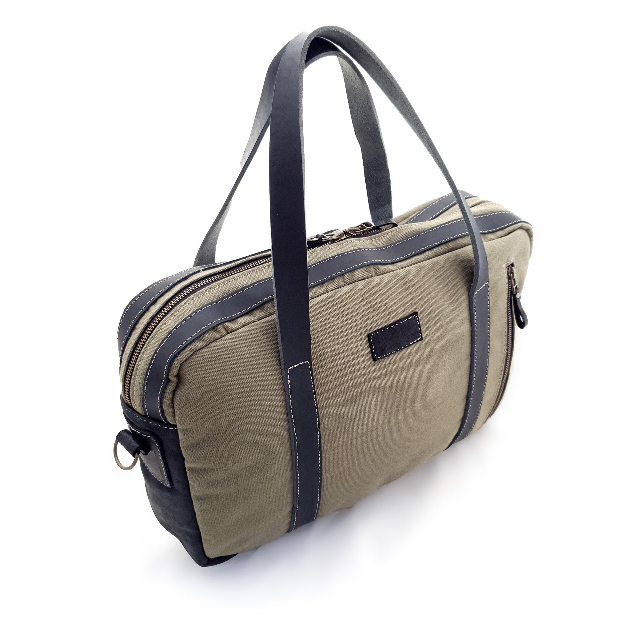 Bark & Mill Canvas Briefcase - Olive