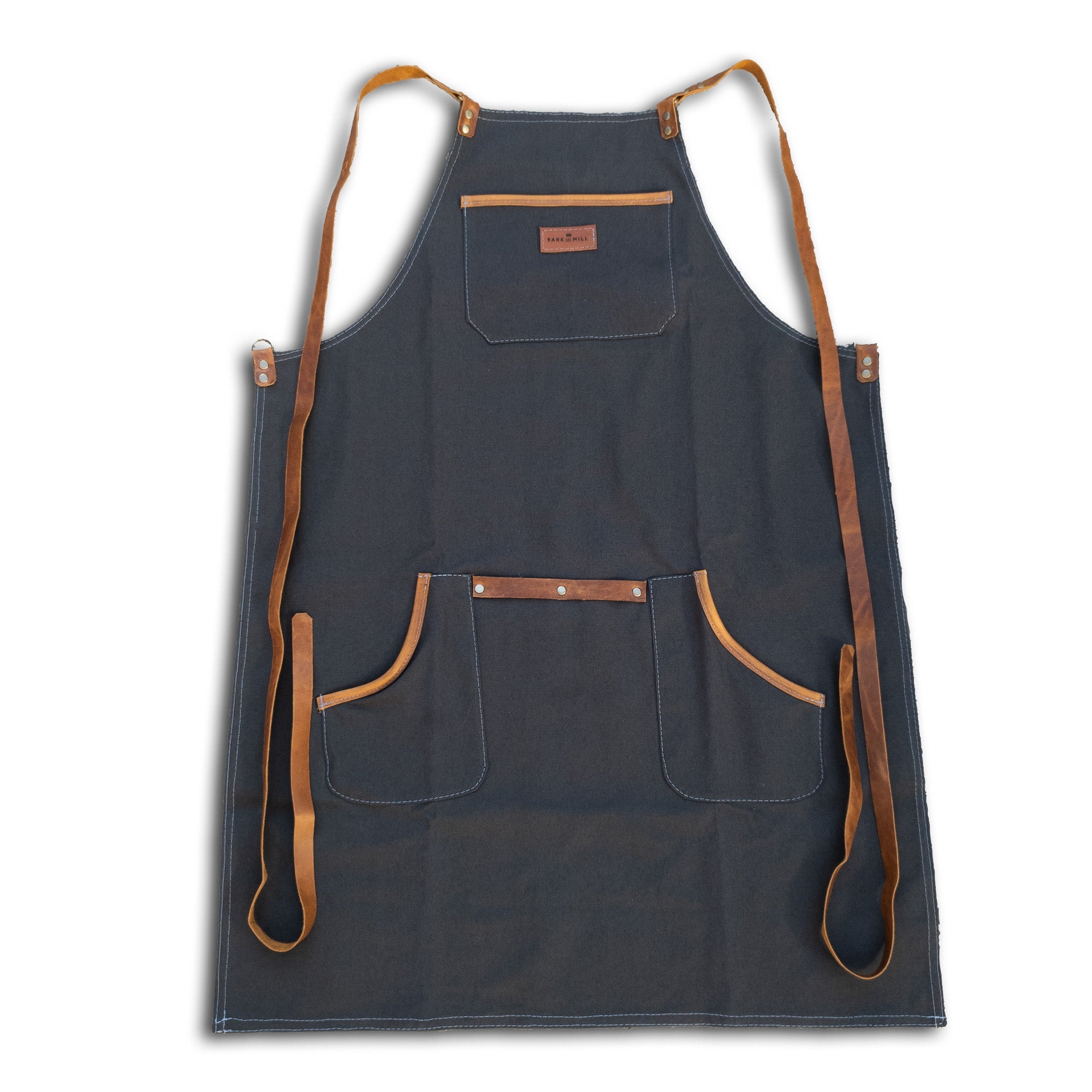 Bark & Mill Canvas & Leather Apron - Storm & Tan