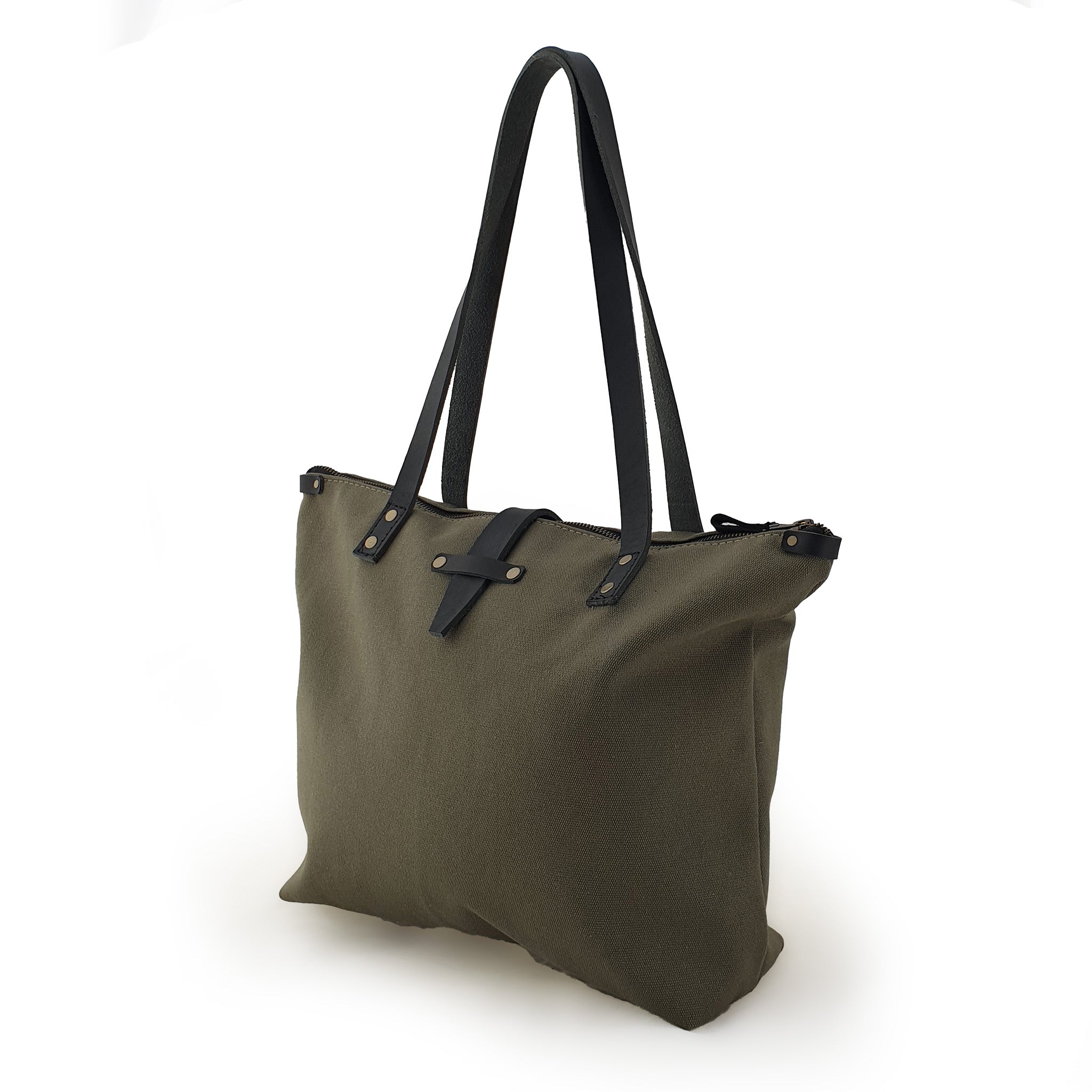Bark & Mill Canvas Shopper - Olive
