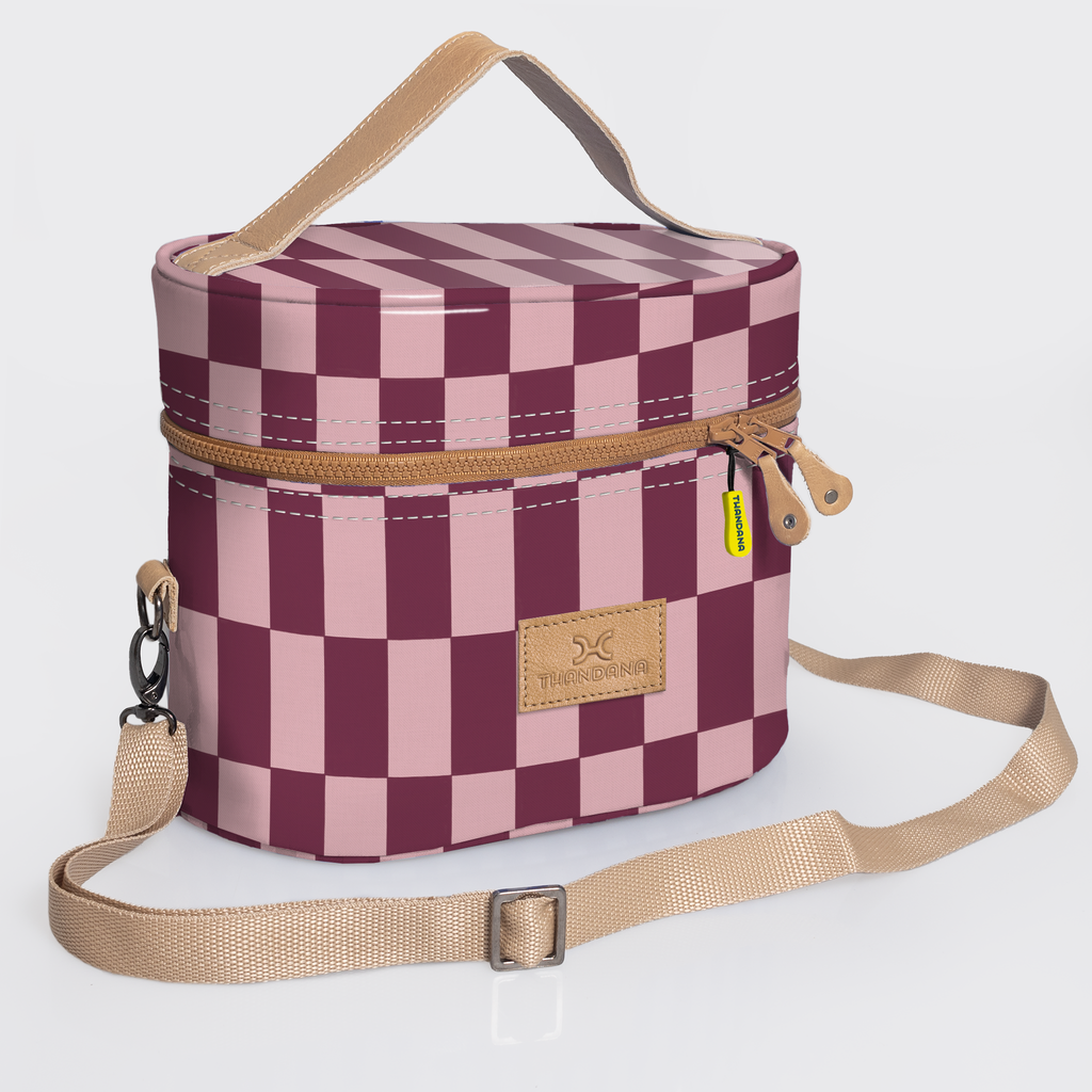 Thandana Laminated Fabric Bougie Vanity Bag | Beige