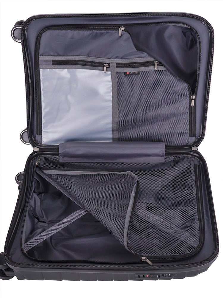 Cellini Grande 4 Wheel Carry - on Trolley Case | Black - KaryKase