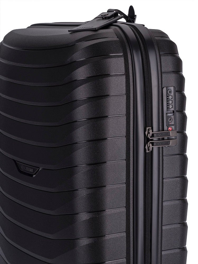 Cellini Grande 4 Wheel Carry - on Trolley Case | Black - KaryKase