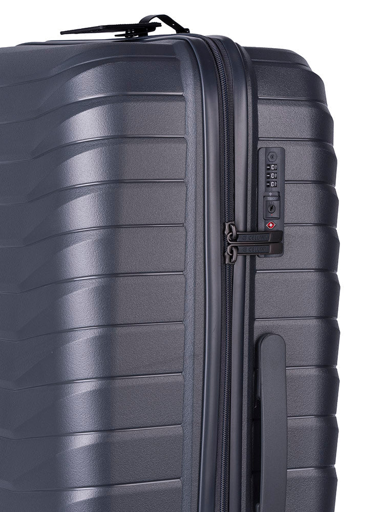 Cellini Grande Large 4 Wheel Trolley Case | Dark Grey - KaryKase