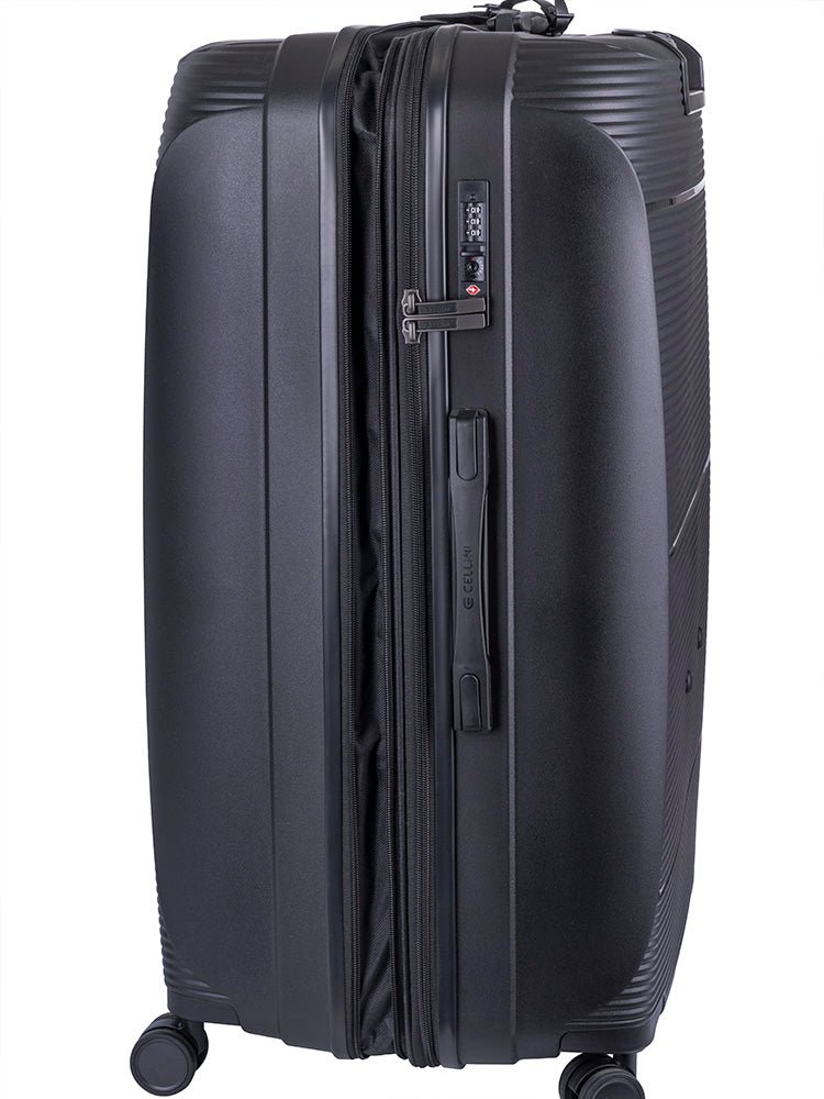 Cellini Qwest Large 4 Wheel Trolley Case | Black - KaryKase