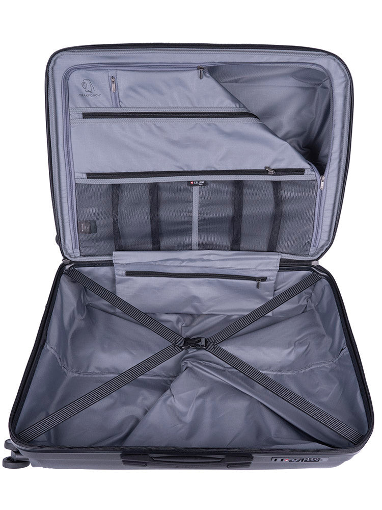 Cellini Qwest Medium 4 Wheel Trolley Case | Black - KaryKase