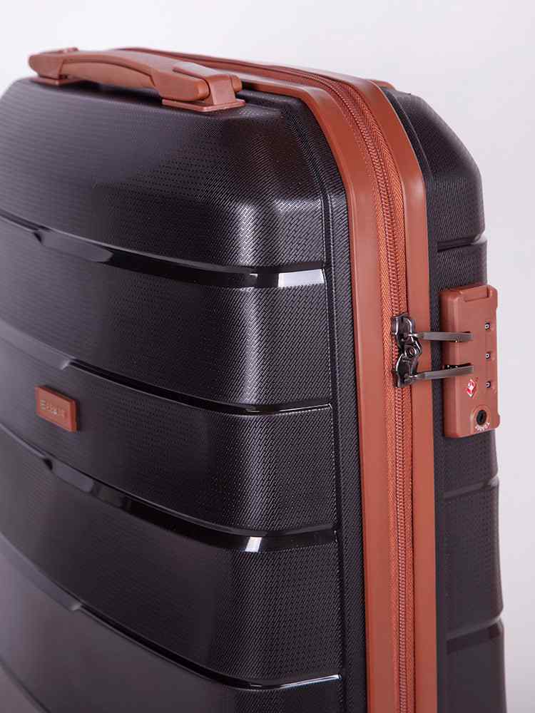 Cellini Spinn 53cm Carry On Spinner | Black/Tan - KaryKase