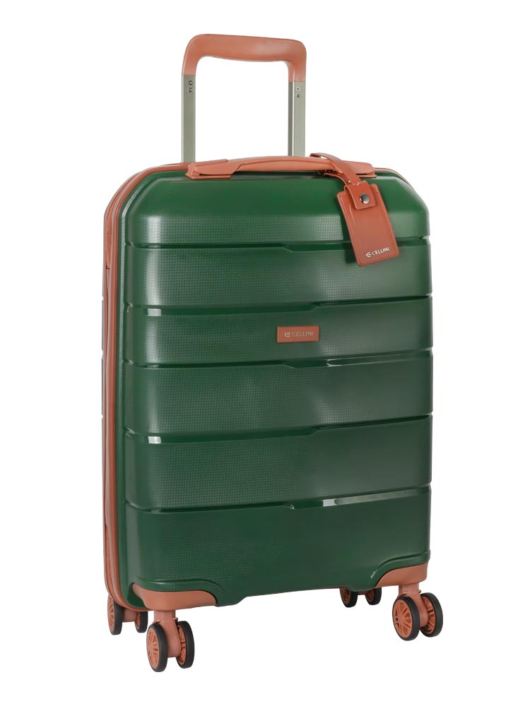 Cellini Spinn 53cm Carry On Spinner | Green/Tan - KaryKase