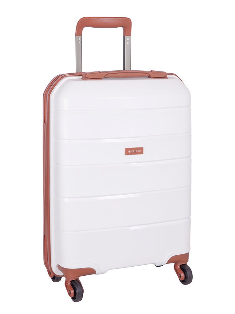 Cellini Spinn 53cm Carry On Spinner | White/Tan - KaryKase