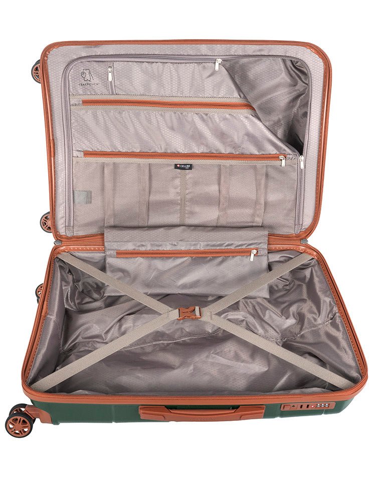 Cellini Spinn 65cm Medium Spinner | Green/Tan - KaryKase