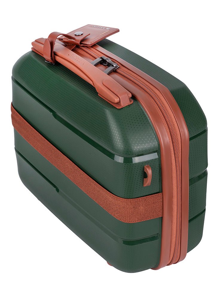 Cellini Spinn Beauty Case | Green/Tan - KaryKase