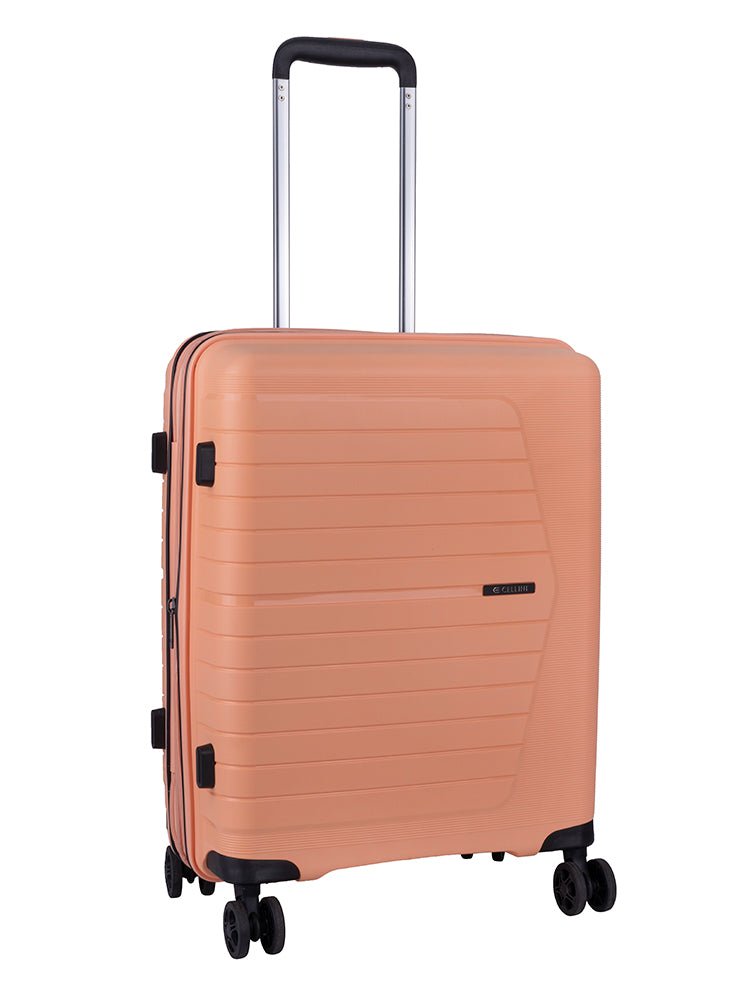 Cellini Starlite Carry - On 4 Wheel Trolley Case | Peach Fuzz - KaryKase