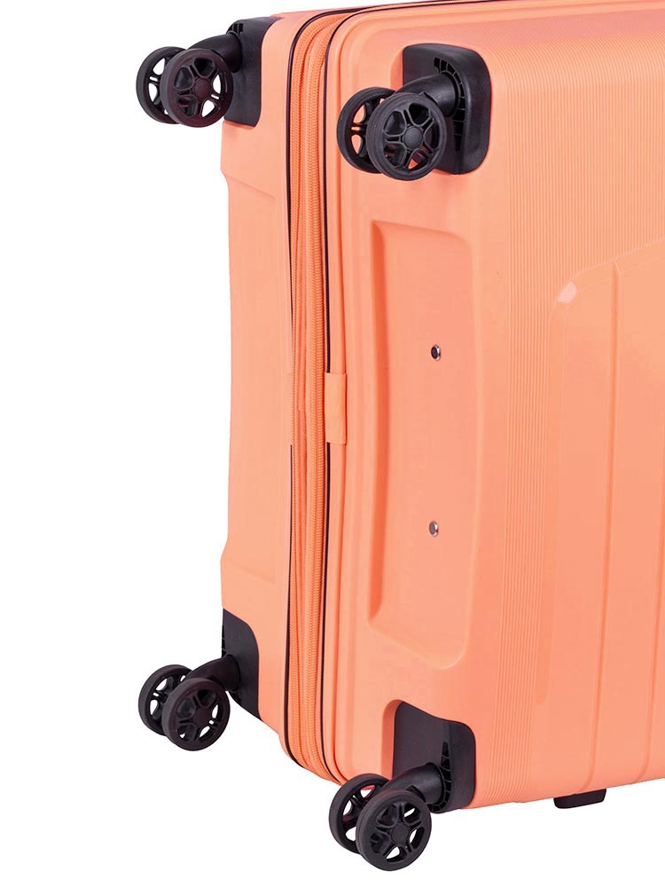 Cellini Starlite Large 4 Wheel Trolley Case | Peach Fuzz - KaryKase